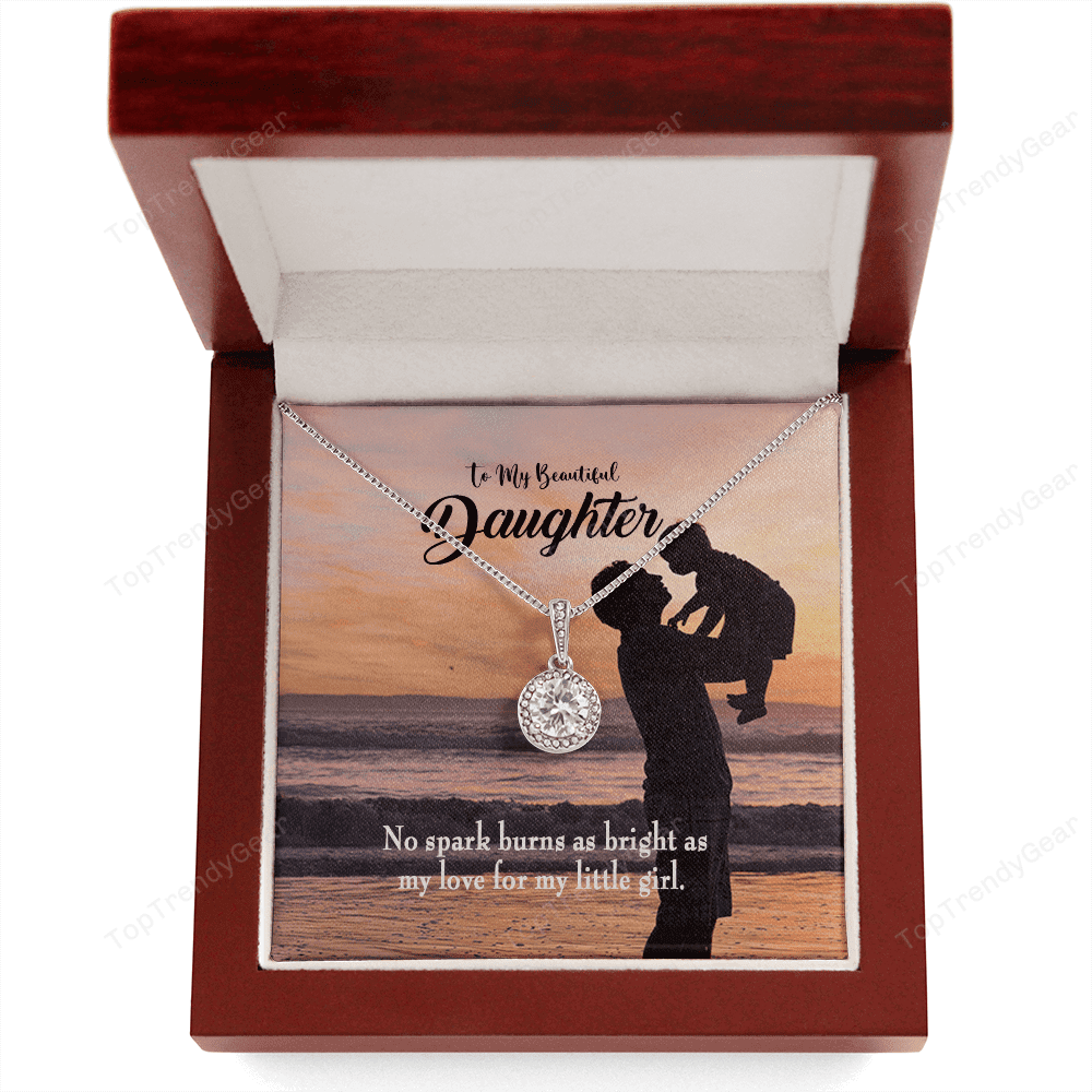 Dad's Bright Love Dad Gift For Daughter Message Card Eternal Hope Necklace