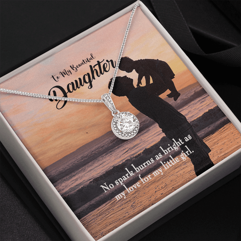 Dad's Bright Love Dad Gift For Daughter Message Card Eternal Hope Necklace