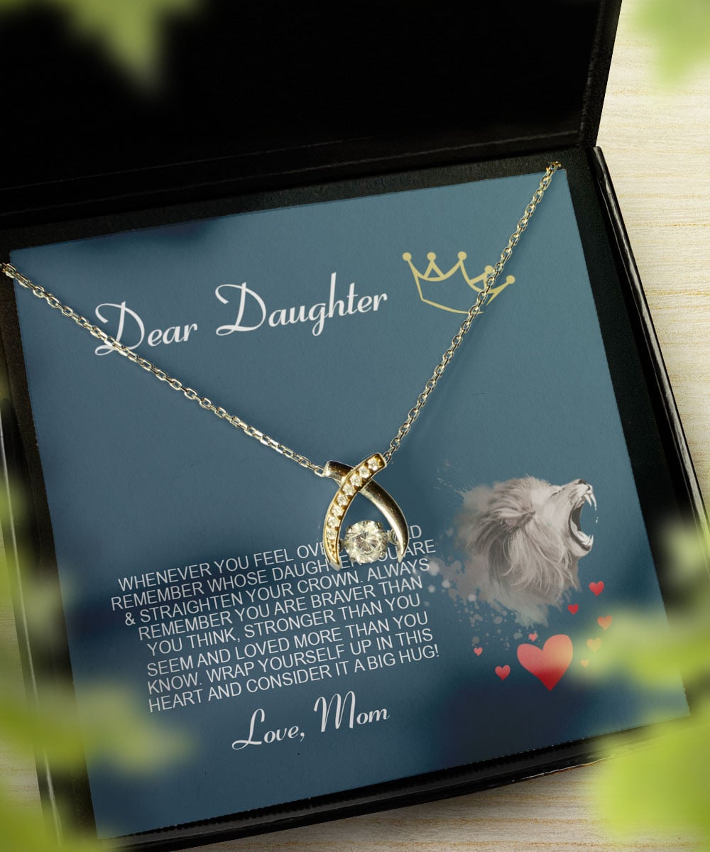 Daughter Jewellry Always Remember You Are Braver Than You Think Gift For Daughter From Mom Wishbone Dancing Necklace 