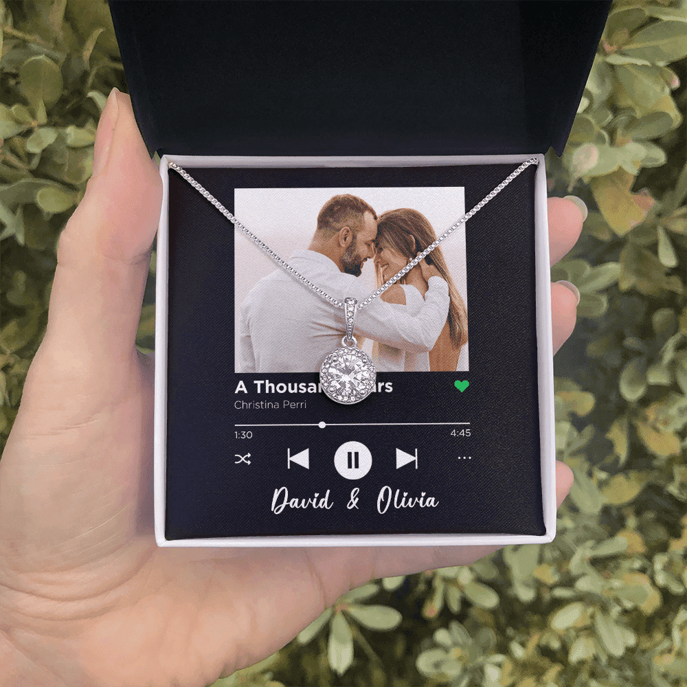 A Thousand Years Spotify Code Song Art Custom Name And Photo Eternal Hope Necklace Gift For Her