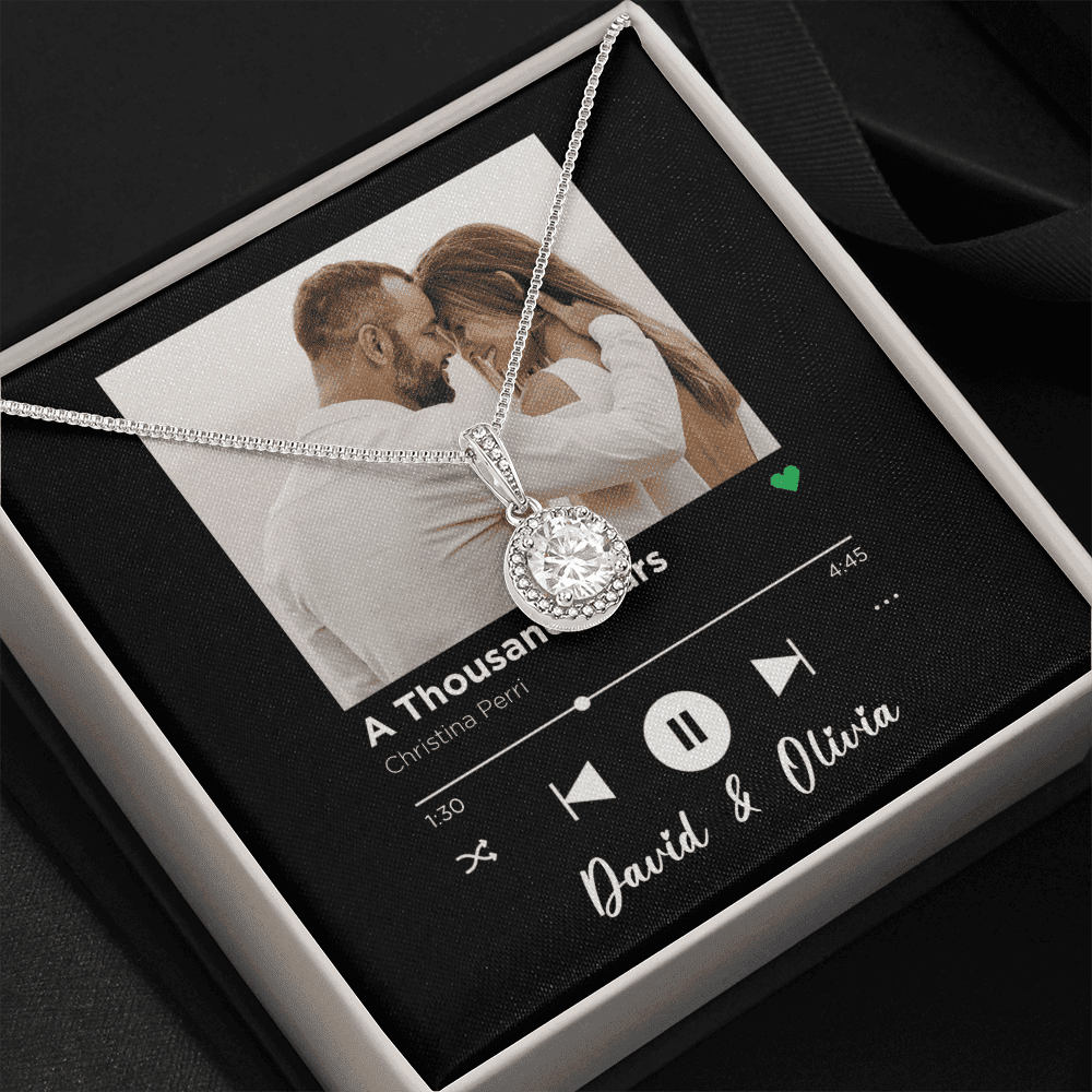 A Thousand Years Spotify Code Song Art Custom Name And Photo Eternal Hope Necklace Gift For Her