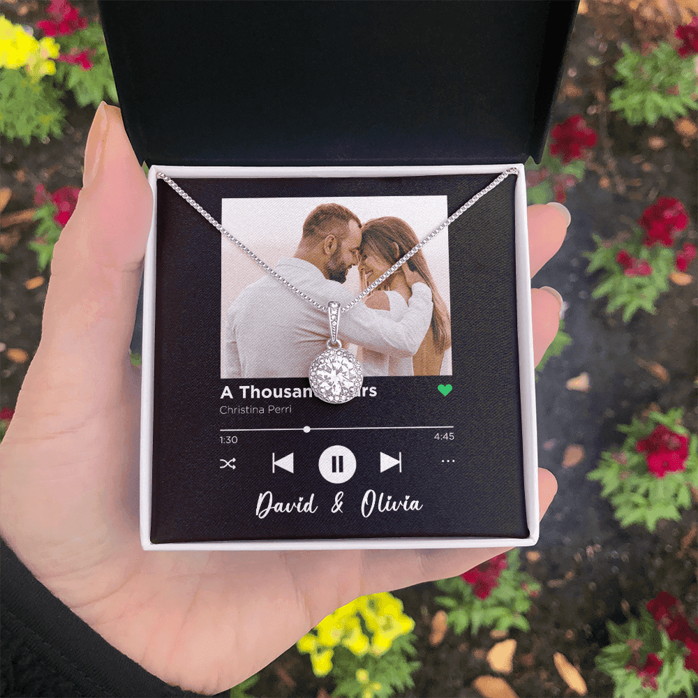 A Thousand Years Spotify Code Song Art Custom Name And Photo Eternal Hope Necklace Gift For Her