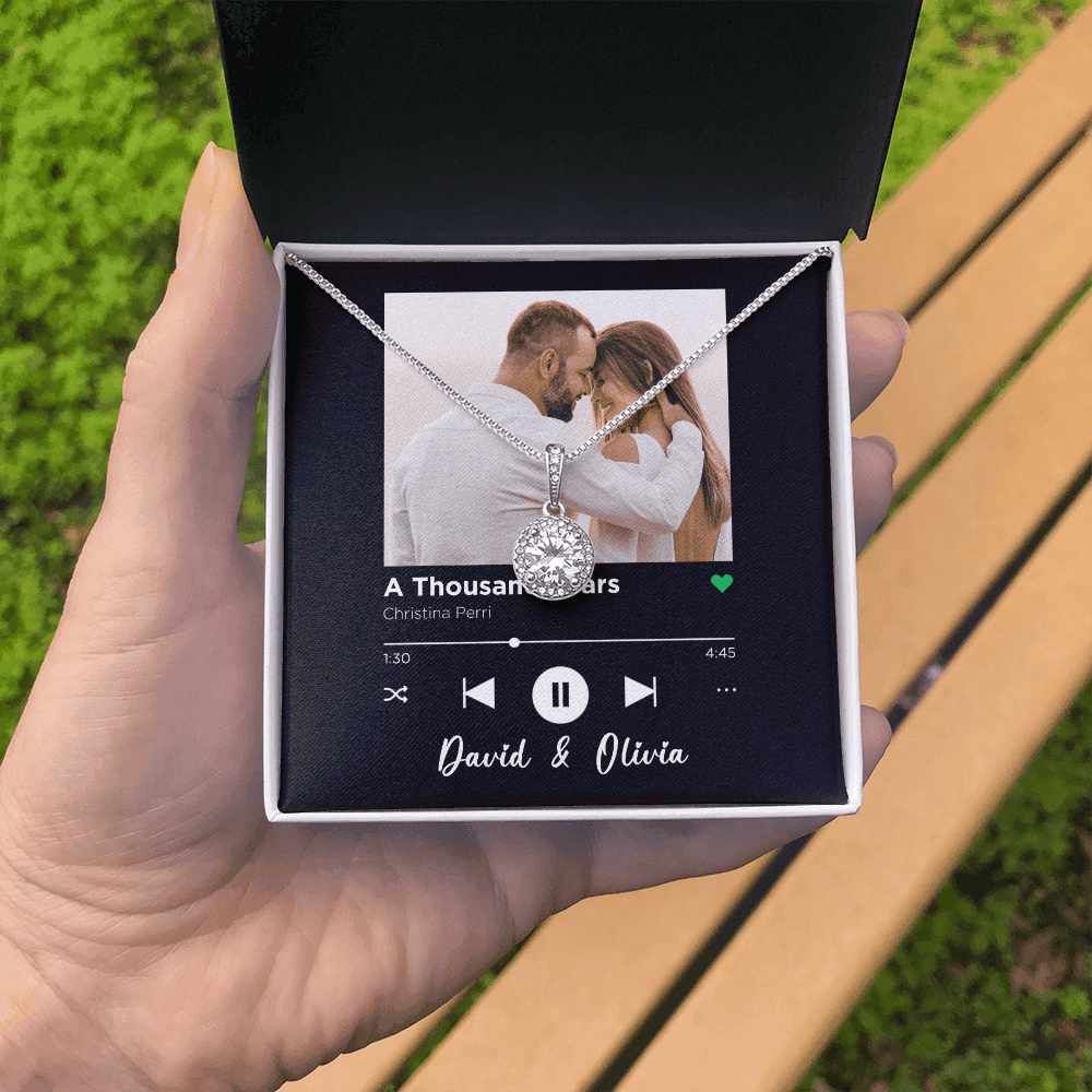 A Thousand Years Spotify Code Song Art Custom Name And Photo Eternal Hope Necklace Gift For Her