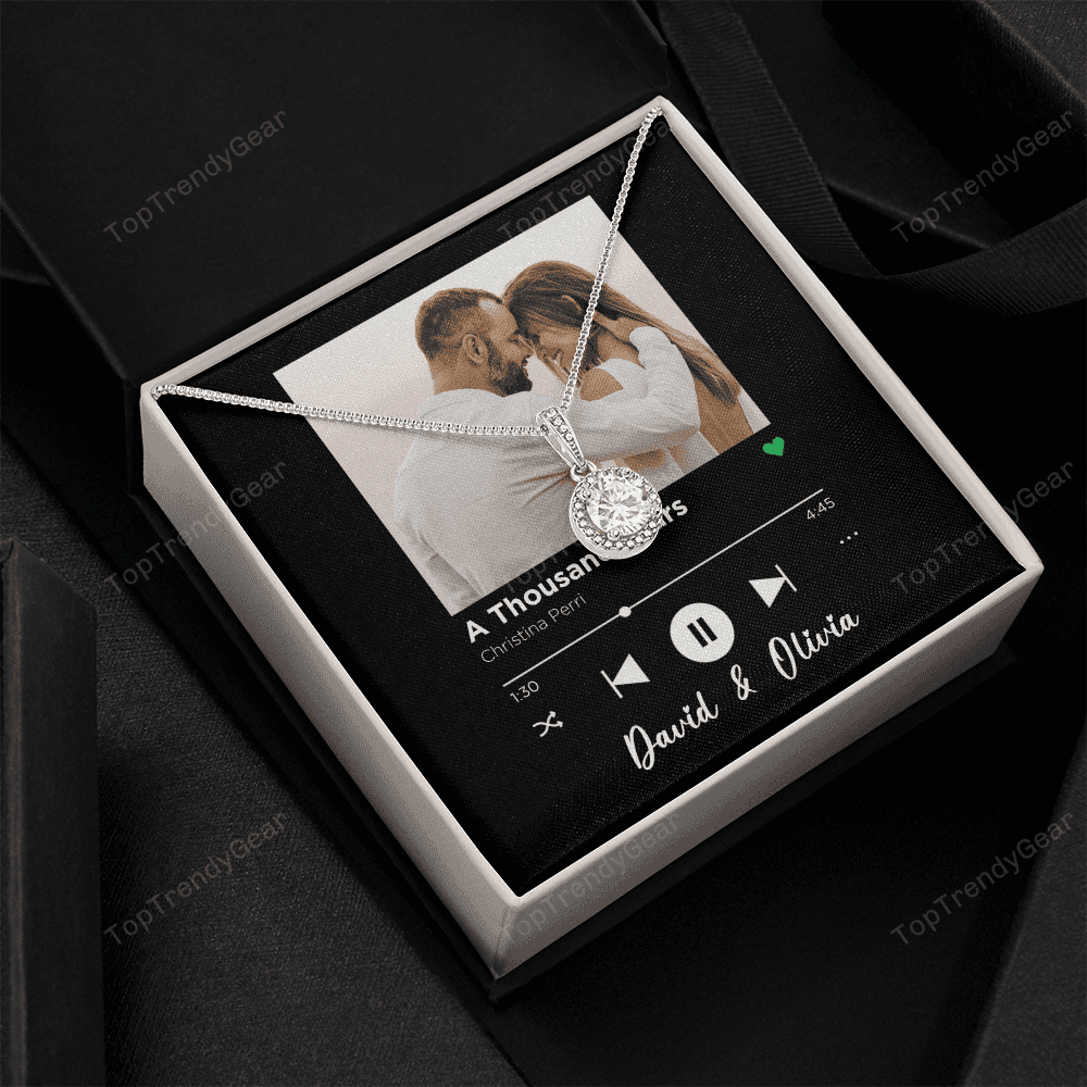 A Thousand Years Spotify Code Song Art Custom Name And Photo Eternal Hope Necklace Gift For Her