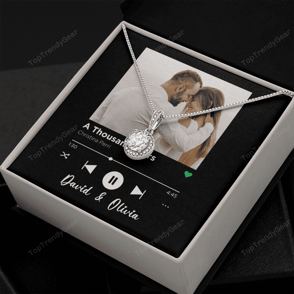 A Thousand Years Spotify Code Song Art Custom Name And Photo Eternal Hope Necklace Gift For Her