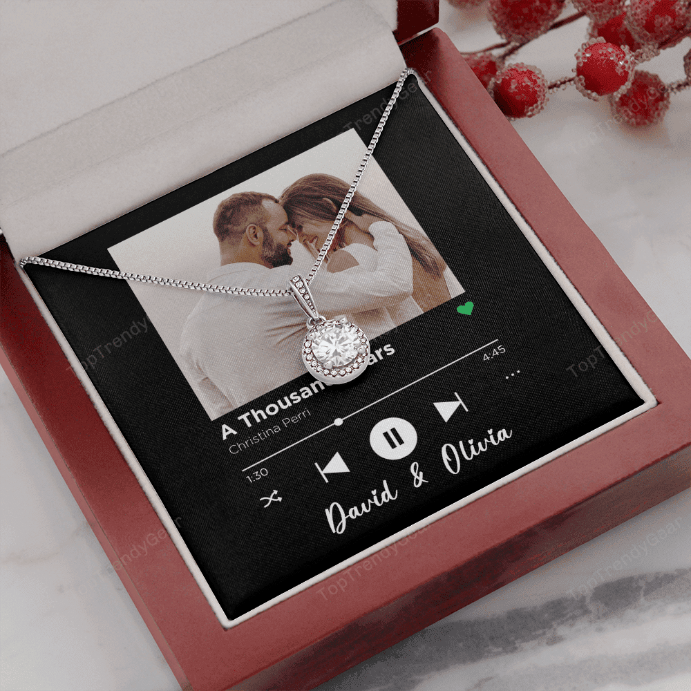 A Thousand Years Spotify Code Song Art Custom Name And Photo Eternal Hope Necklace Gift For Her