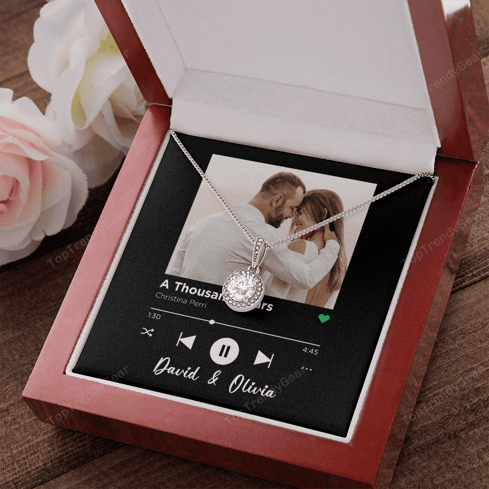 A Thousand Years Spotify Code Song Art Custom Name And Photo Eternal Hope Necklace Gift For Her