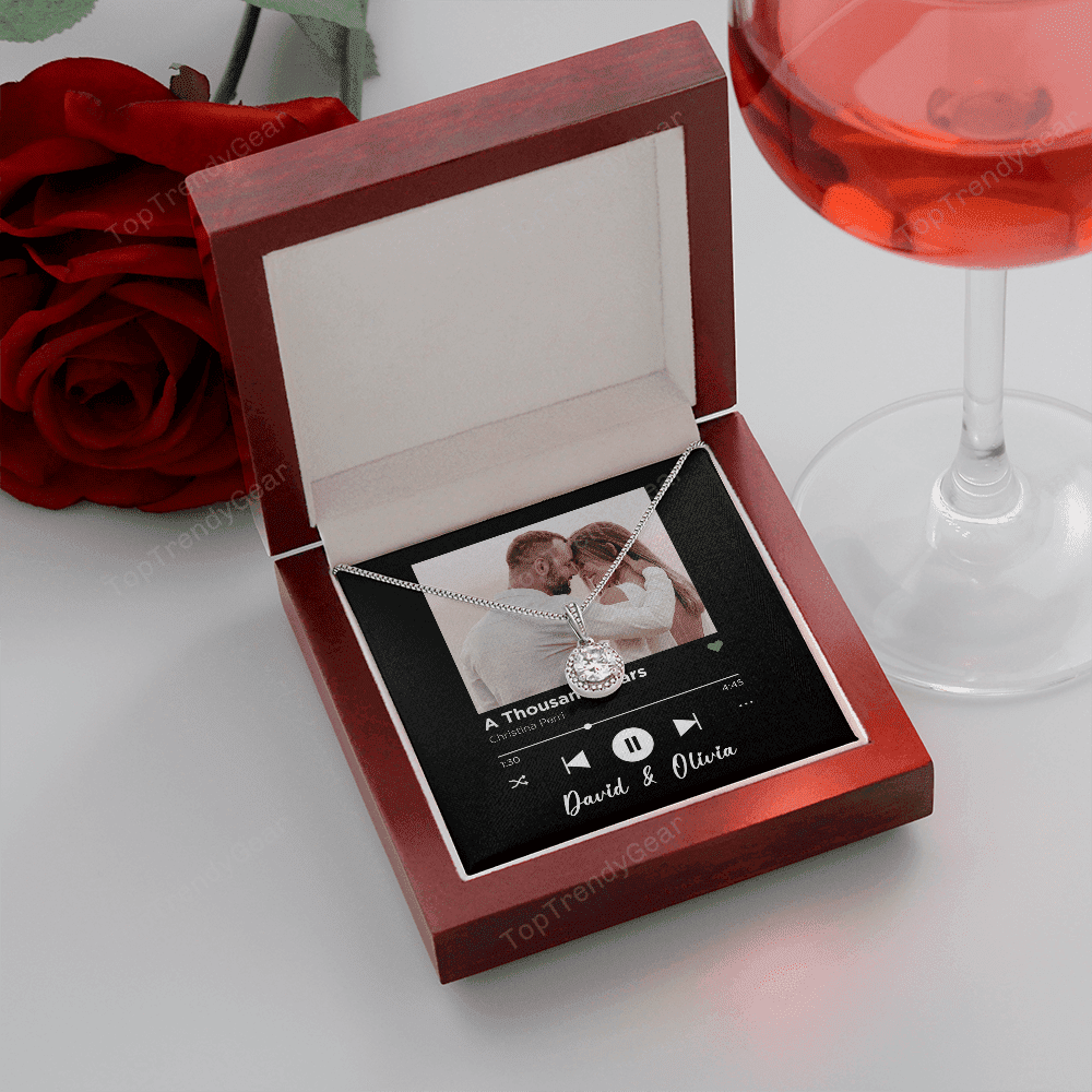 A Thousand Years Spotify Code Song Art Custom Name And Photo Eternal Hope Necklace Gift For Her
