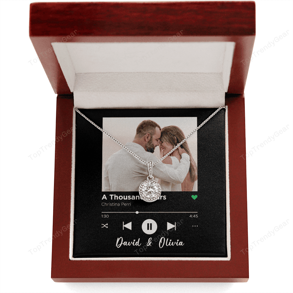 A Thousand Years Spotify Code Song Art Custom Name And Photo Eternal Hope Necklace Gift For Her