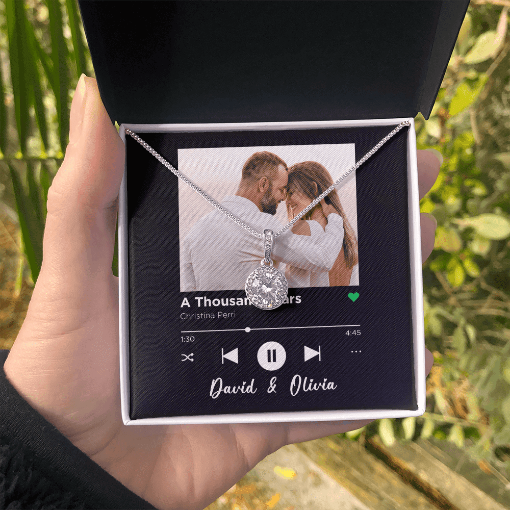 A Thousand Years Spotify Code Song Art Custom Name And Photo Eternal Hope Necklace Gift For Her