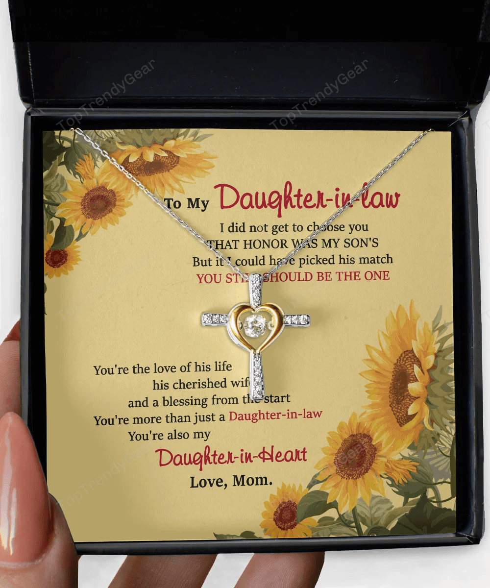 Daughter In Law Jewelry You Still Should Be The One Gift For Daughter-In-Law From Mom Cross Dancing Necklace 