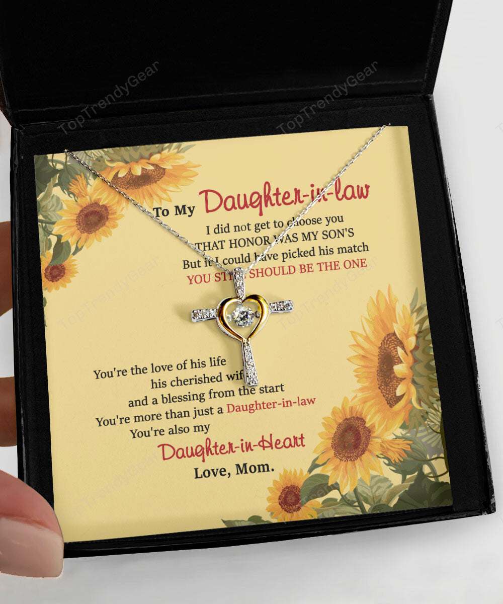 Daughter In Law Jewelry You Still Should Be The One Gift For Daughter-In-Law From Mom Cross Dancing Necklace 