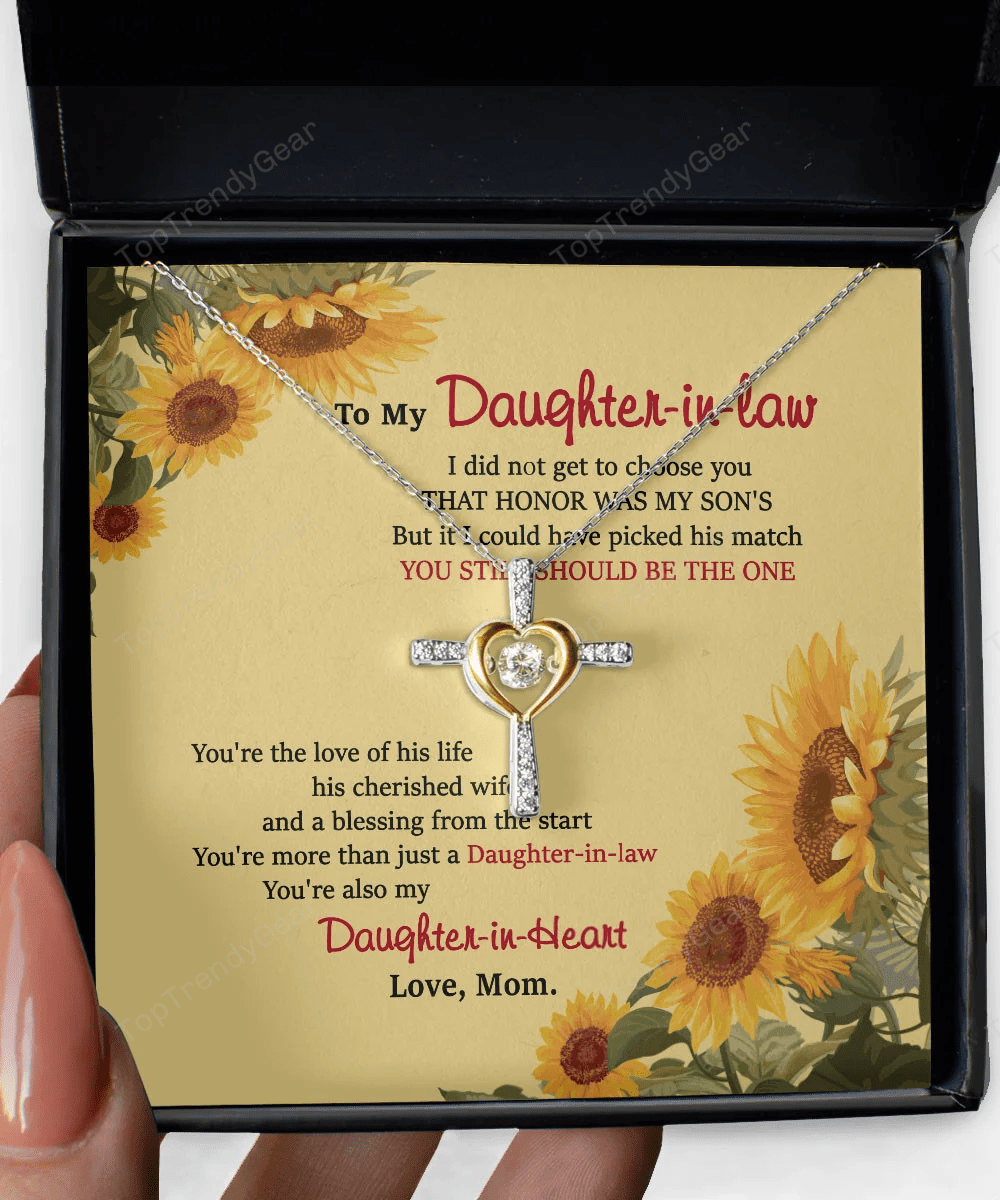 Daughter In Law Jewelry You Still Should Be The One Gift For Daughter-In-Law From Mom Cross Dancing Necklace 