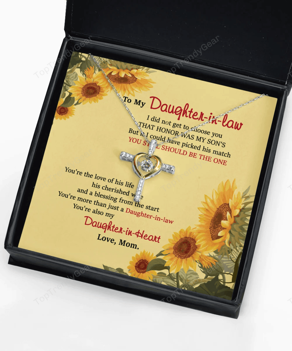 Daughter In Law Jewelry You Still Should Be The One Gift For Daughter-In-Law From Mom Cross Dancing Necklace 
