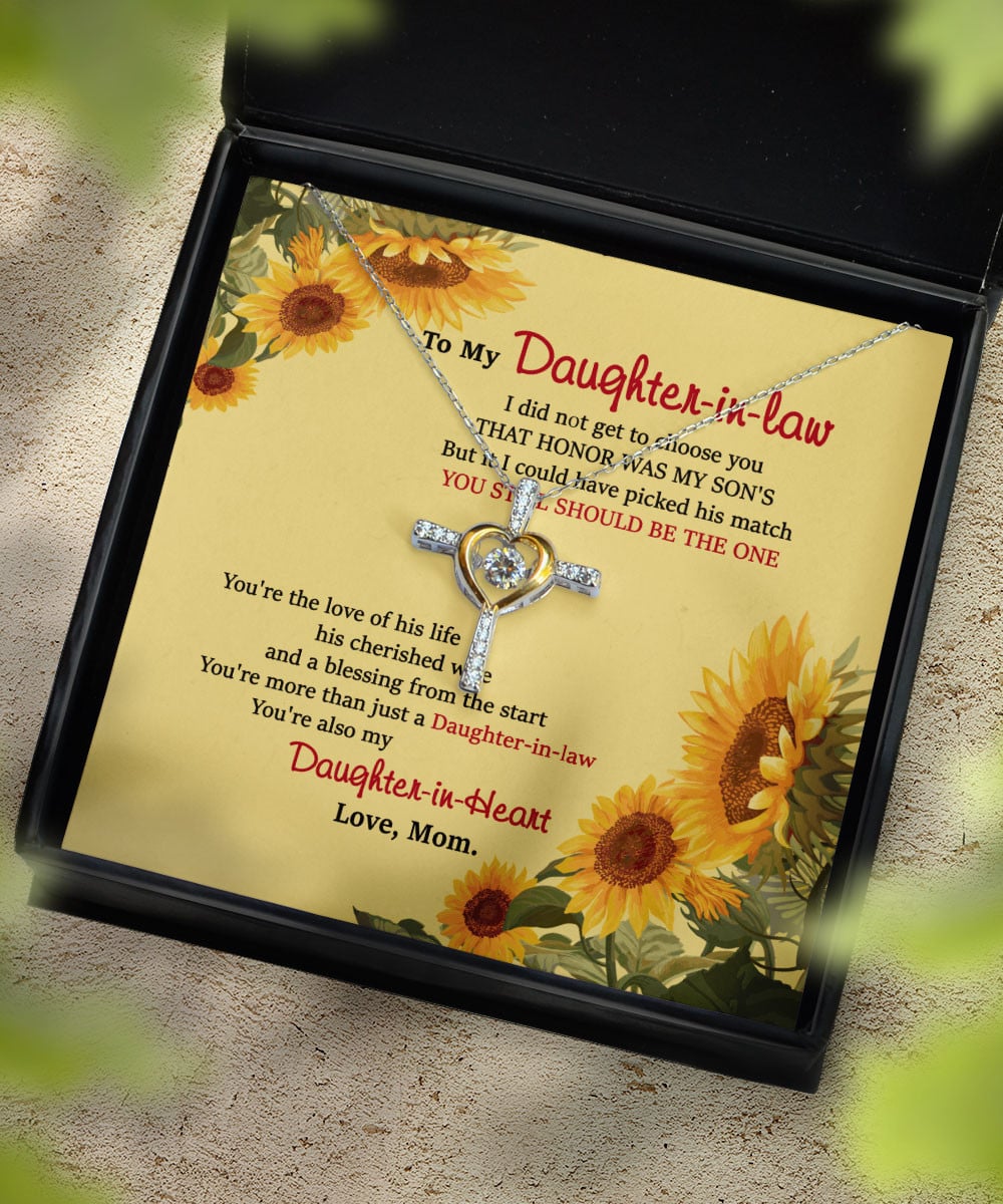 Daughter In Law Jewelry You Still Should Be The One Gift For Daughter-In-Law From Mom Cross Dancing Necklace 