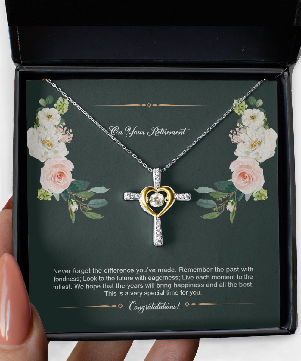 Retirement Gift Never Forget The Difference You Have Made Best Gift For Her Cross Dancing Necklace 
