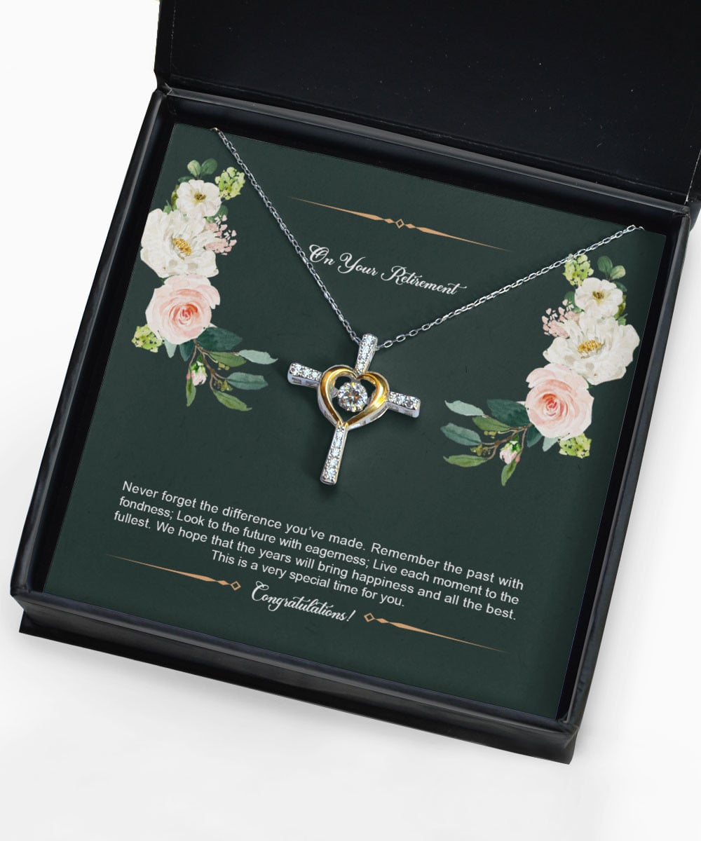 Retirement Gift Never Forget The Difference You Have Made Best Gift For Her Cross Dancing Necklace 