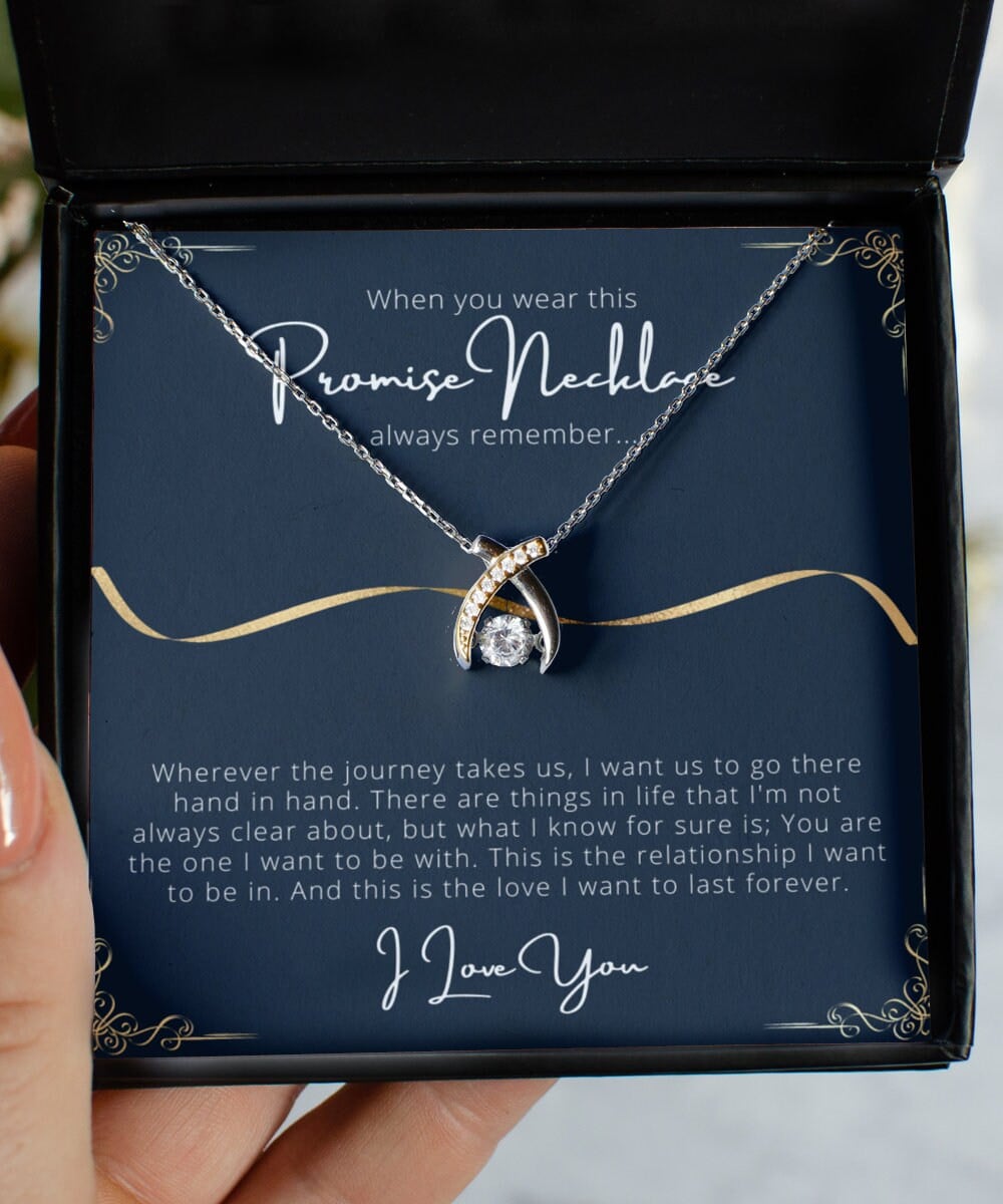 Wear This Promise Necklace Wishbone Dancing Necklace Gift For Her