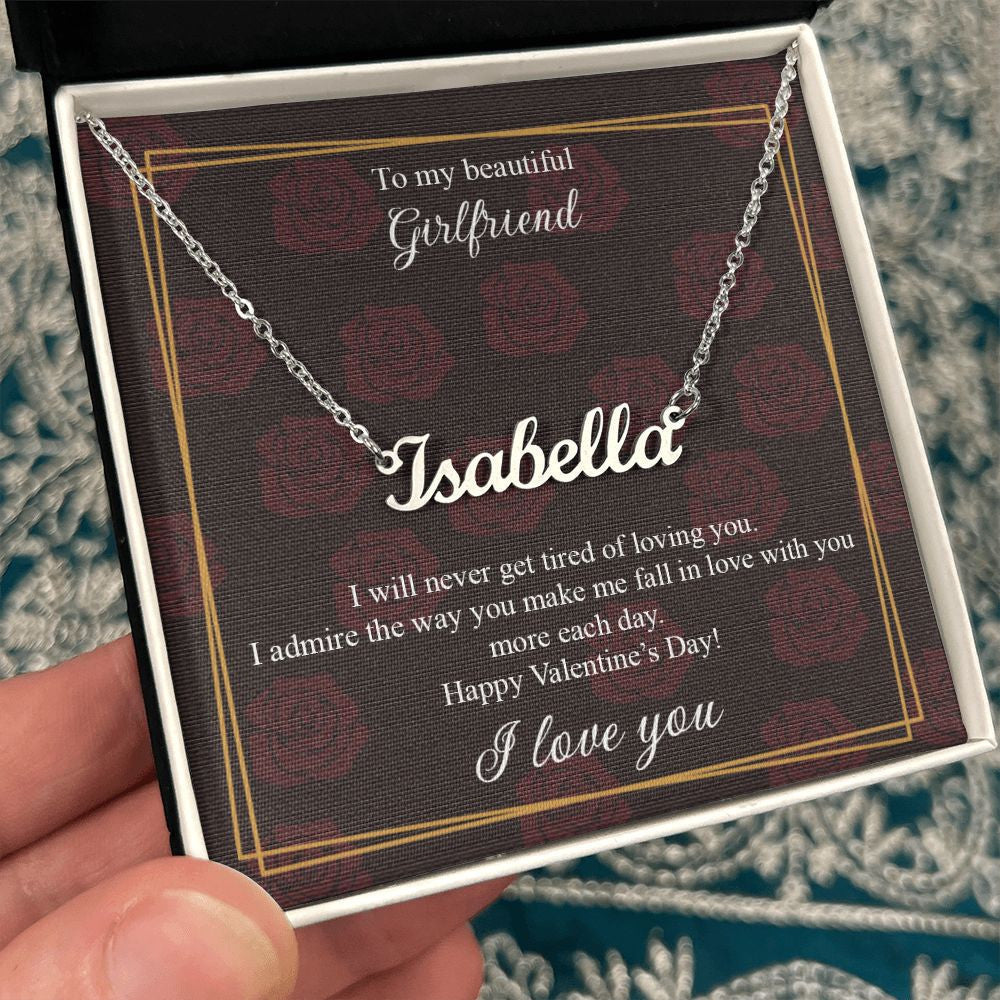 Girlfriend Necklace, To My Girlfriend Happy Valentine's day Personalized Name Necklace