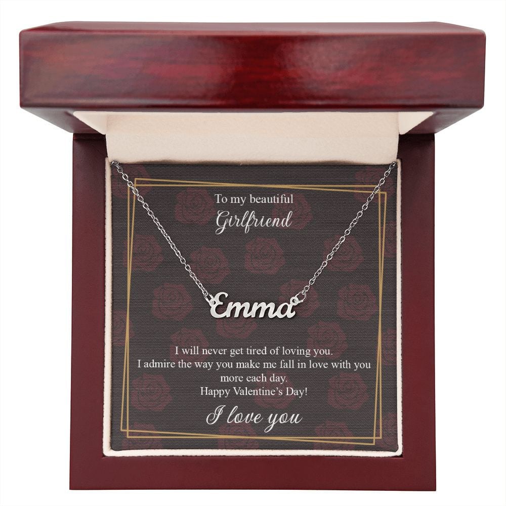 Girlfriend Necklace, To My Girlfriend Happy Valentine's day Personalized Name Necklace