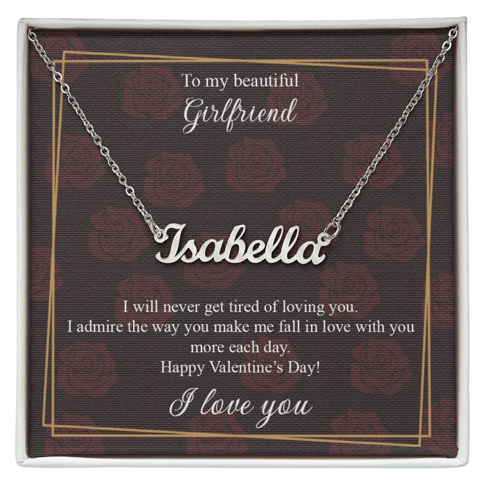 Girlfriend Necklace, To My Girlfriend Happy Valentine's day Personalized Name Necklace