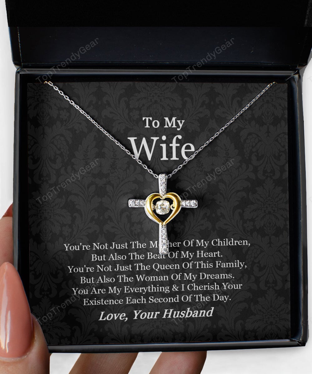 Necklace For Wife I Cherish Your Existence Each Second Of The Day Gift For Wife From Husband Cross Dancing Necklace 