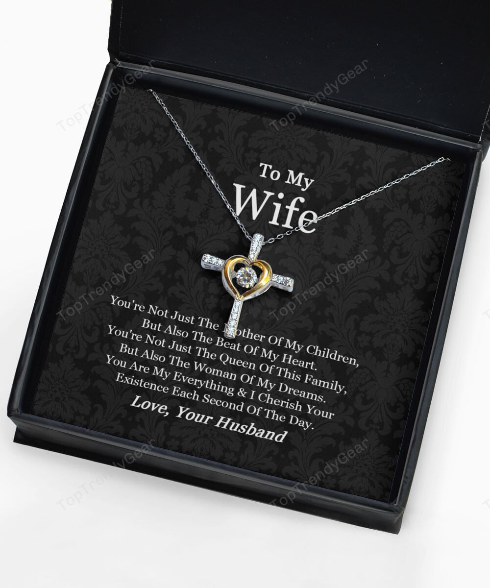 Necklace For Wife I Cherish Your Existence Each Second Of The Day Gift For Wife From Husband Cross Dancing Necklace 