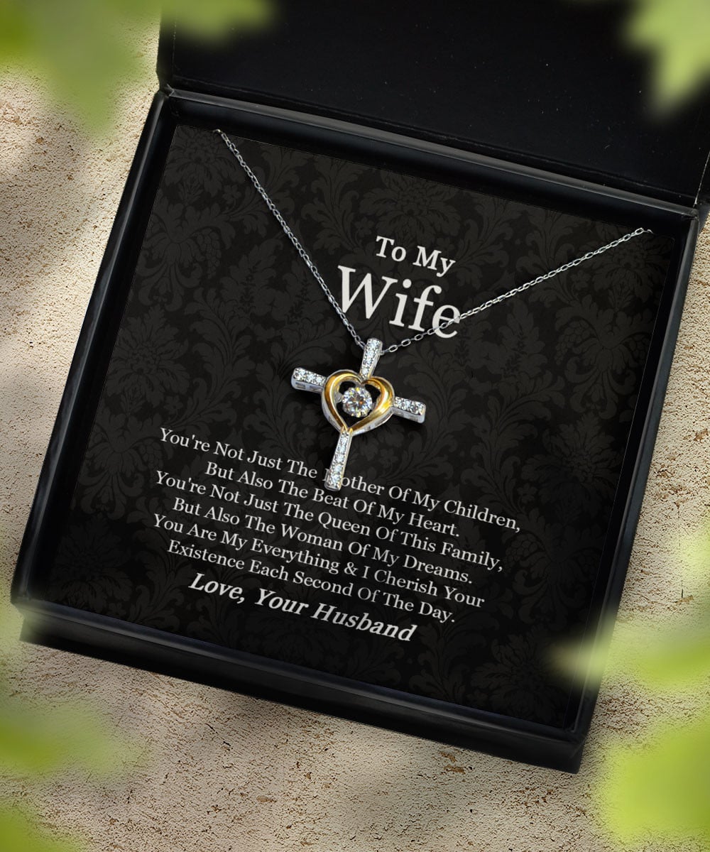 Necklace For Wife I Cherish Your Existence Each Second Of The Day Gift For Wife From Husband Cross Dancing Necklace 