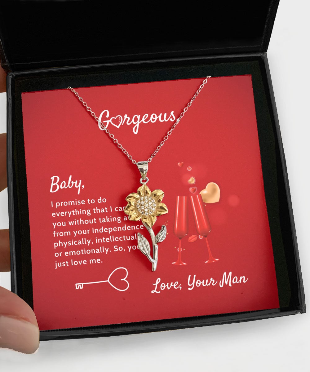 To Gorgeous I Promise To Do Everything I Can Sunflower Pendant Necklace