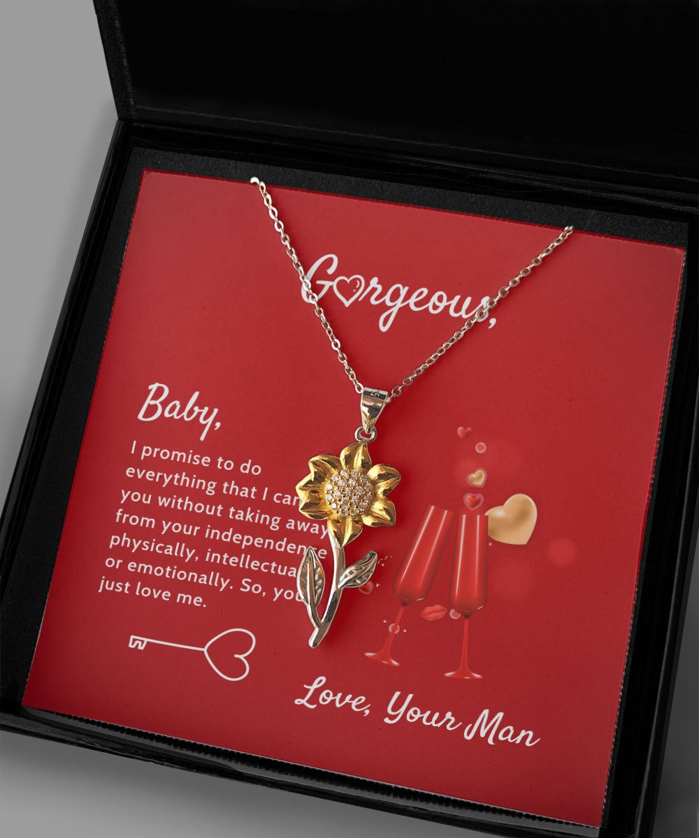 To Gorgeous I Promise To Do Everything I Can Sunflower Pendant Necklace