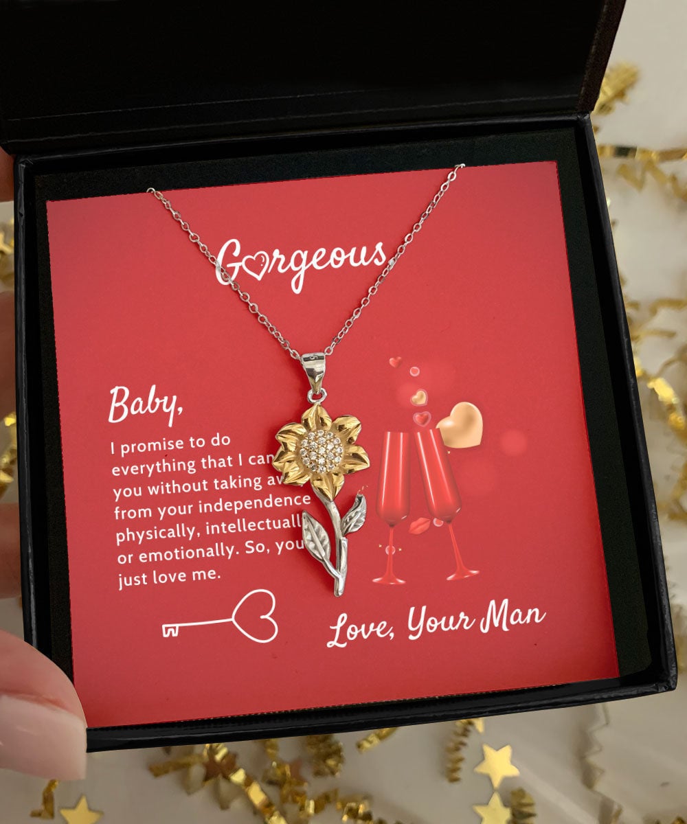 To Gorgeous I Promise To Do Everything I Can Sunflower Pendant Necklace