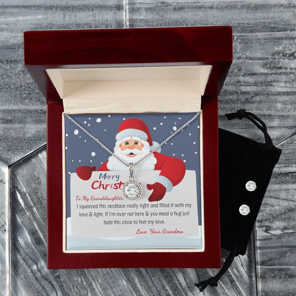 To Granddaughter From Grandma Hold This Close To Feel My Love Eternal Hope Necklace Set Unique Gifts For Christmas