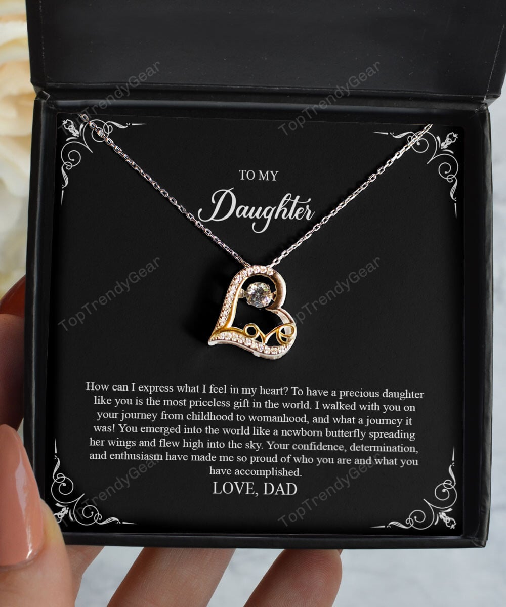 Daughter Jewellry How Can I Express What I Feel In My Heart Gift For Daughter From Dad Love Dancing Necklace 