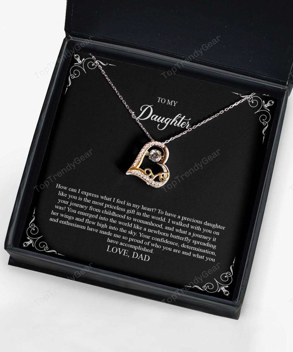 Daughter Jewellry How Can I Express What I Feel In My Heart Gift For Daughter From Dad Love Dancing Necklace 