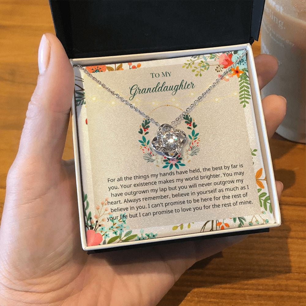 Granddaughter Necklace Believe In Yourself As Much As I Believe In You Gift For Granddaughter Love Knot Necklace