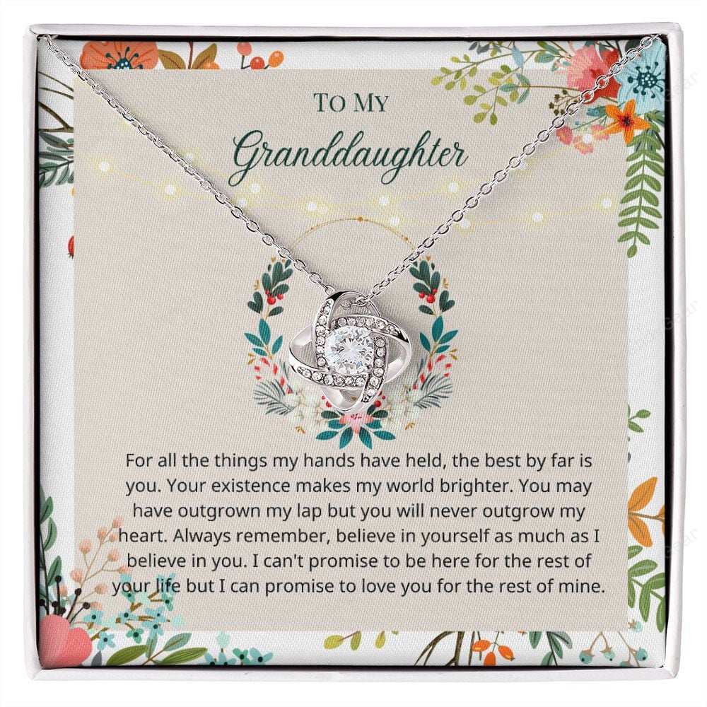 Granddaughter Necklace Believe In Yourself As Much As I Believe In You Gift For Granddaughter Love Knot Necklace