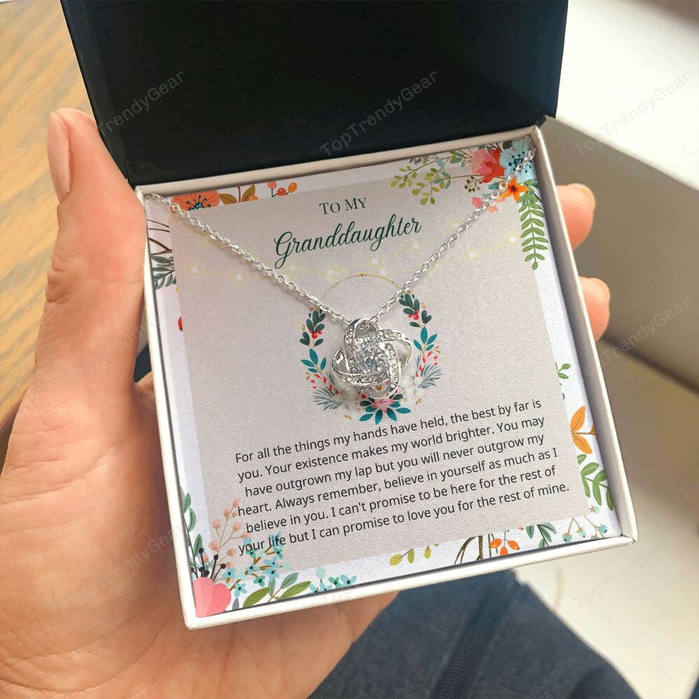 Granddaughter Necklace Believe In Yourself As Much As I Believe In You Gift For Granddaughter Love Knot Necklace