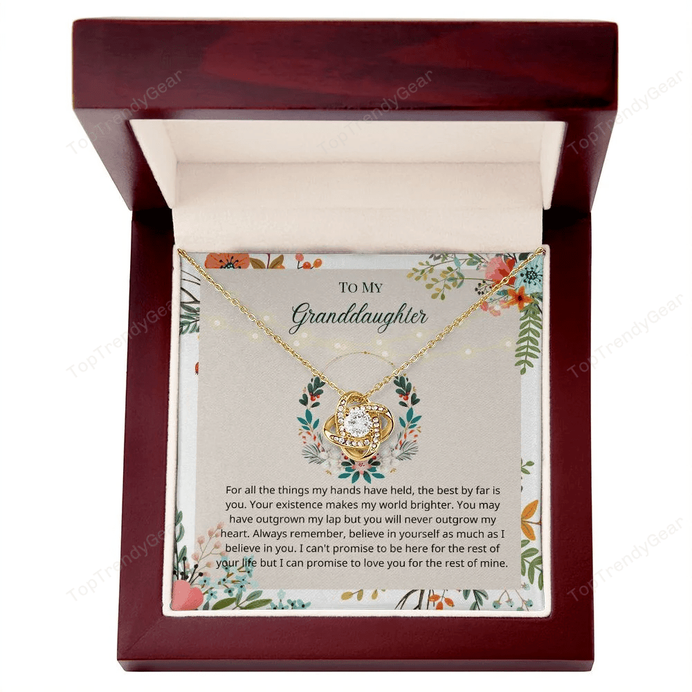 Granddaughter Necklace Believe In Yourself As Much As I Believe In You Gift For Granddaughter Love Knot Necklace