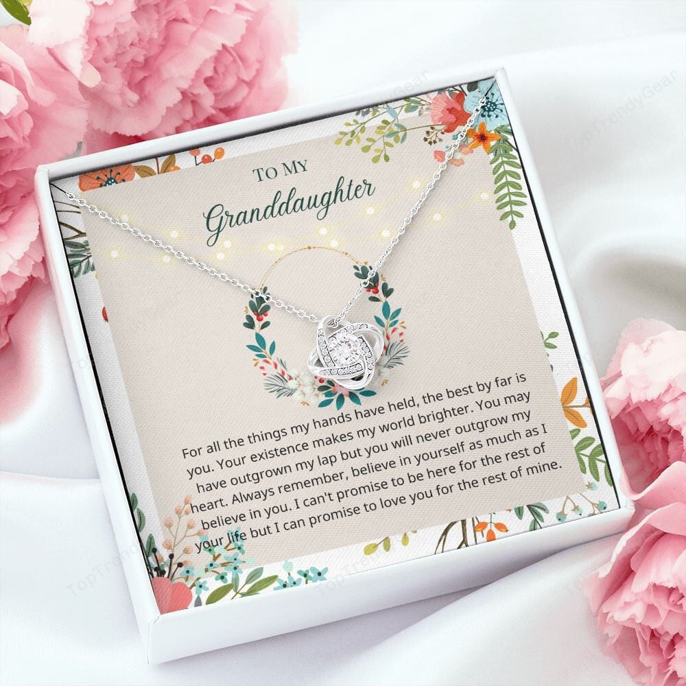 Granddaughter Necklace Believe In Yourself As Much As I Believe In You Gift For Granddaughter Love Knot Necklace