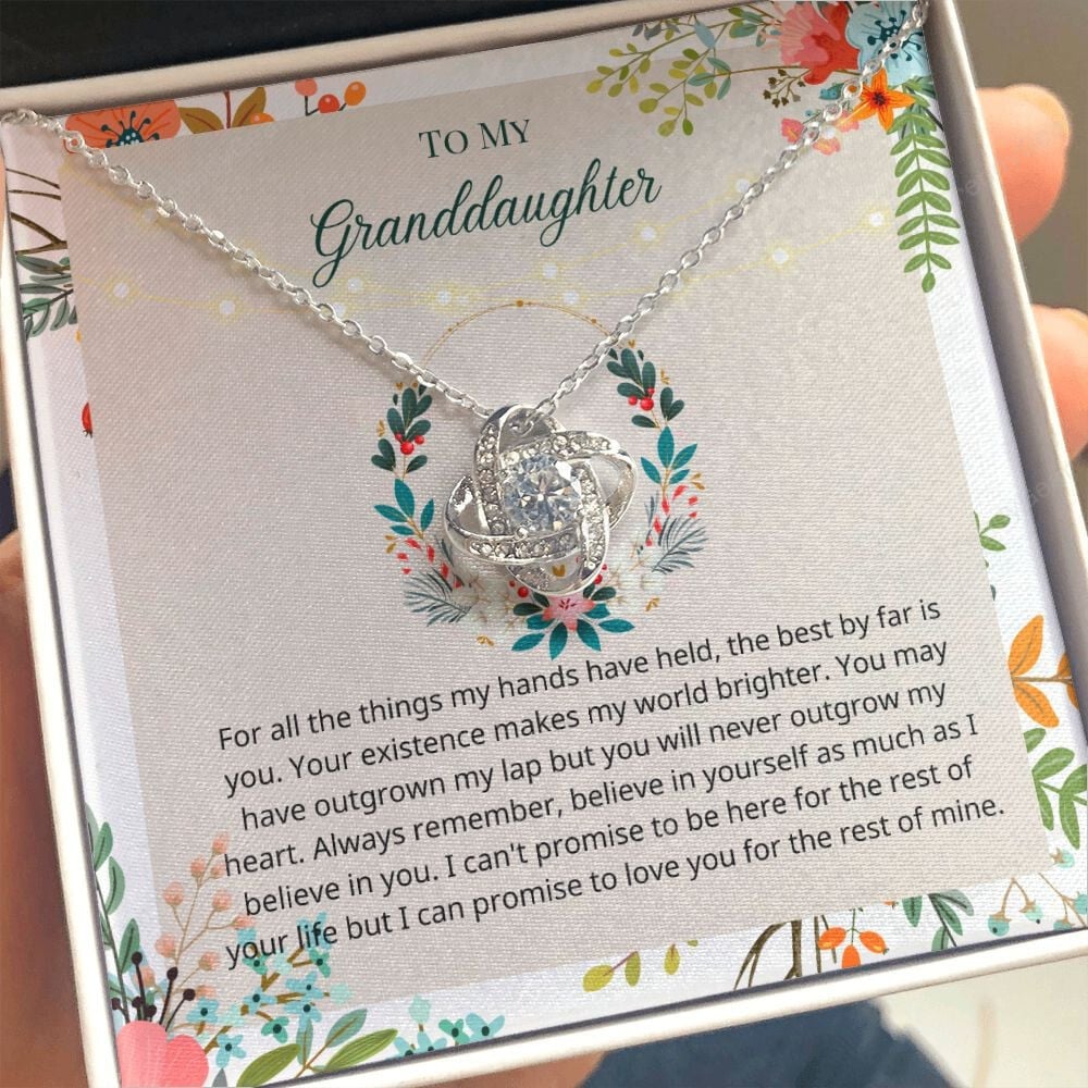 Granddaughter Necklace Believe In Yourself As Much As I Believe In You Gift For Granddaughter Love Knot Necklace