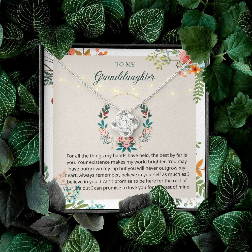 Granddaughter Necklace Believe In Yourself As Much As I Believe In You Gift For Granddaughter Love Knot Necklace