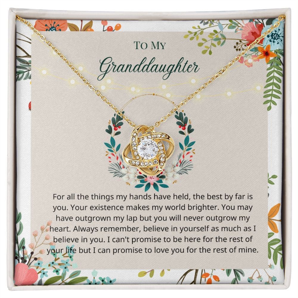 Granddaughter Necklace Believe In Yourself As Much As I Believe In You Gift For Granddaughter Love Knot Necklace