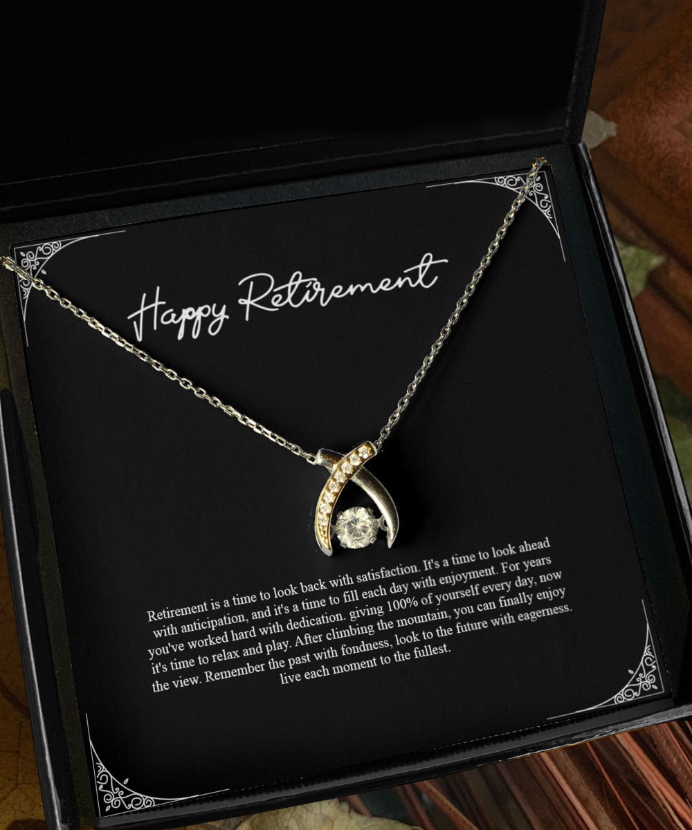Retirement Gifts It Is A Time To Look A Head With Anticipation Gifts For Women Wishbone Dancing Necklace 
