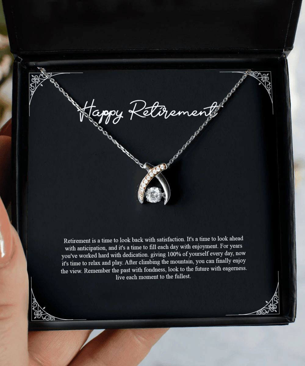 Retirement Gifts It Is A Time To Look A Head With Anticipation Gifts For Women Wishbone Dancing Necklace 