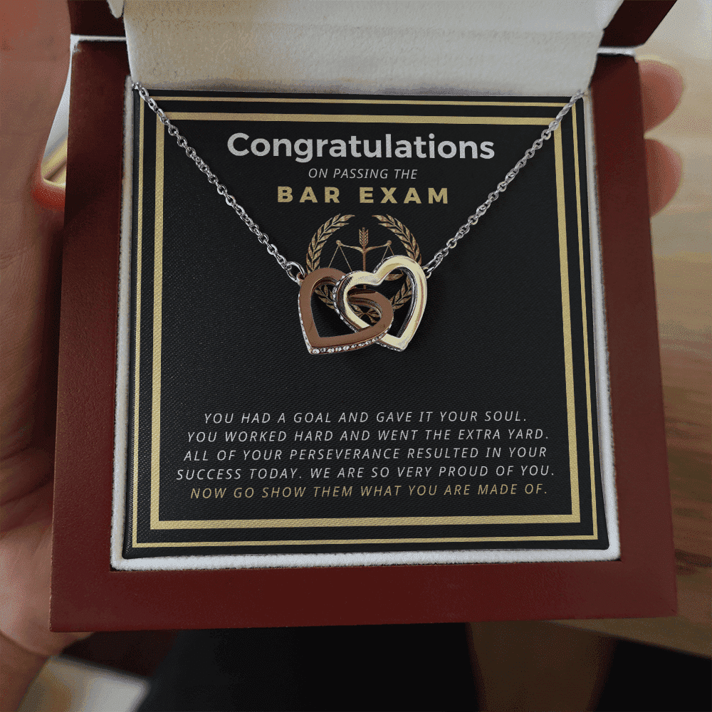 Law Graduation Passing The Bar Exam Present Interlocking Heart Necklace Gift For Him 