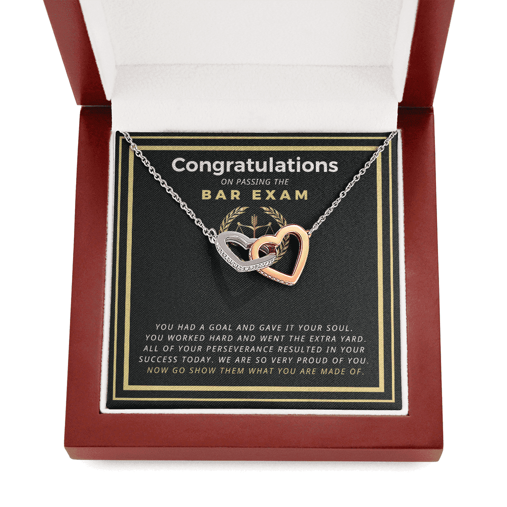 Law Graduation Passing The Bar Exam Present Interlocking Heart Necklace Gift For Him 
