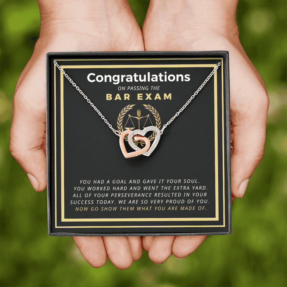 Law Graduation Passing The Bar Exam Present Interlocking Heart Necklace Gift For Him 