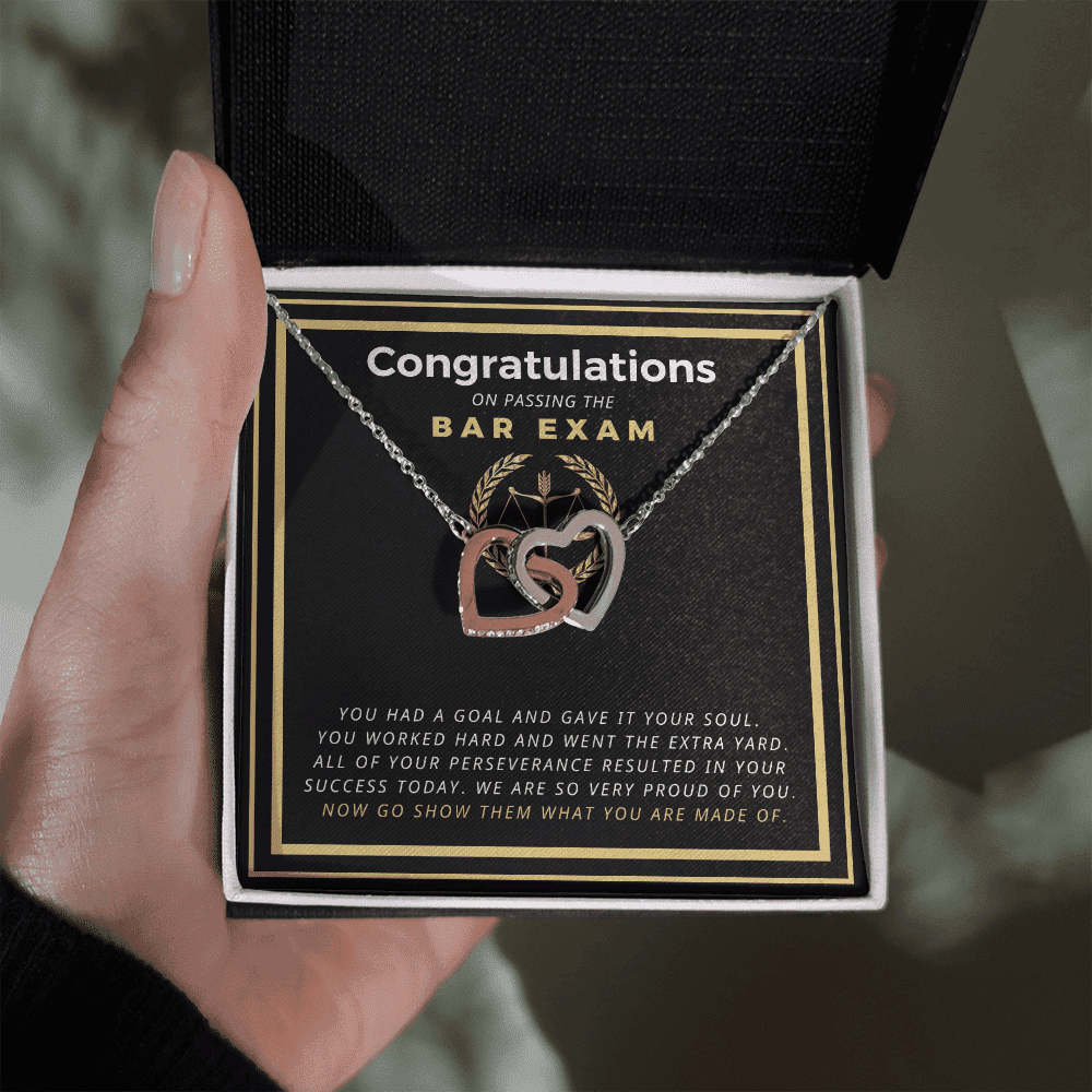 Law Graduation Passing The Bar Exam Present Interlocking Heart Necklace Gift For Him 