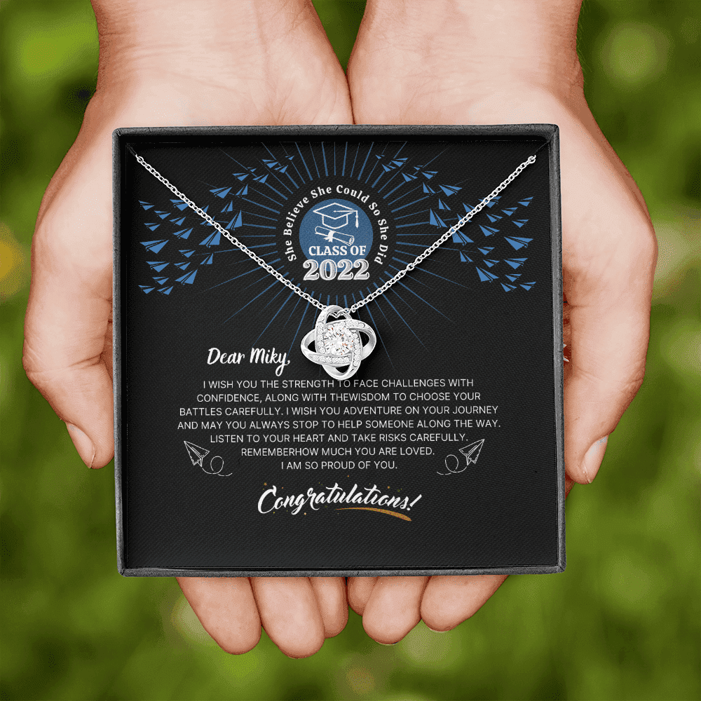 She Believe She Could So She Did Custom Name Love Knot Necklace Gift For Daughter 