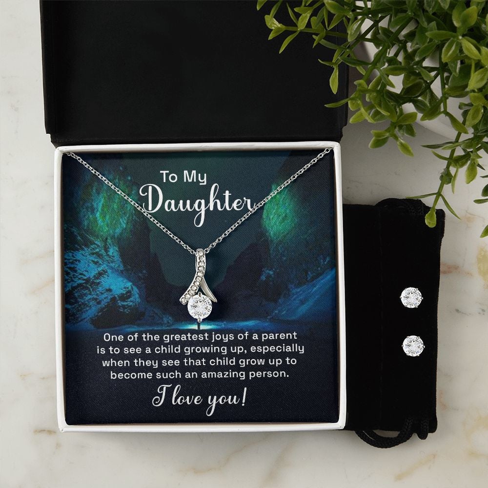 To My Daughter One Of The Greatest Joys Of A Parent Is To See A Child Growing Up Alluring Beauty Necklace Set Unique Gifts For Daughters